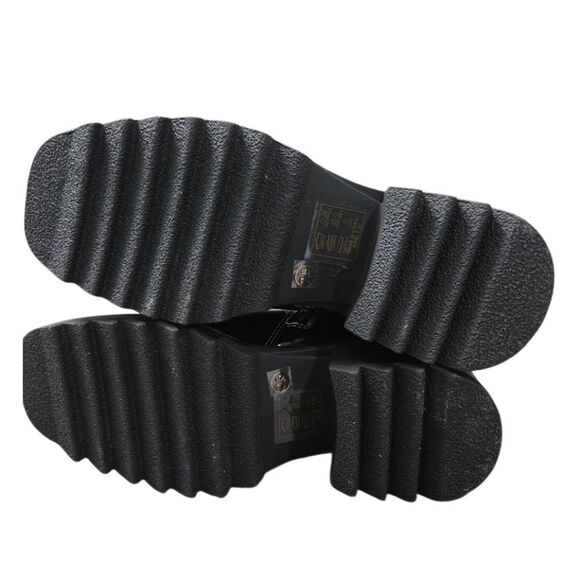 Azela Wang Callaway Black Chunky Heel Boots, Nwt - Picture 4 of 11